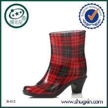 botas de mujer zapatos de tacón de cuña zapatos de lluvia pvc B-812